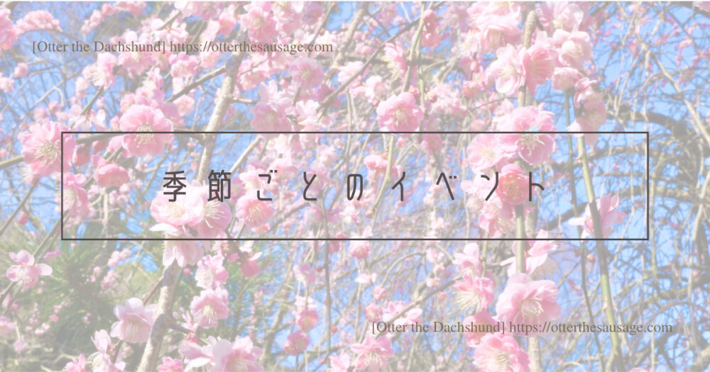 Blog Header image_犬と旅行_犬連れ旅行_熱海梅園_Atami plum garden_季節ごとのイベント